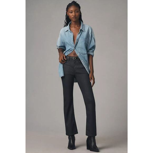 Anthropologie Denim - NWT Anthropologie Pilcro The Yaya Coated Crop Flare Jeans Size 25 Black #8C410